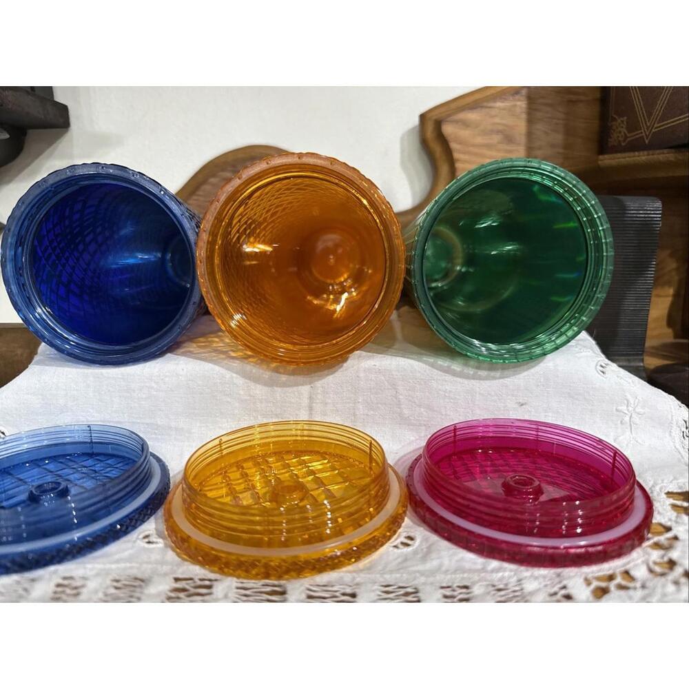 Lot 3 Starbucks Tumblers 24 oz Jeweled Iridescent Blue Orange Green No Straws - Picture 11 of 14